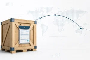 İhracat e-Fatura SSS — sevkiyat sandığı ve belge illüstrasyonu