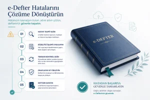 e-Defter hata çözümleri — adım adım kontrol listesi illüstrasyonu